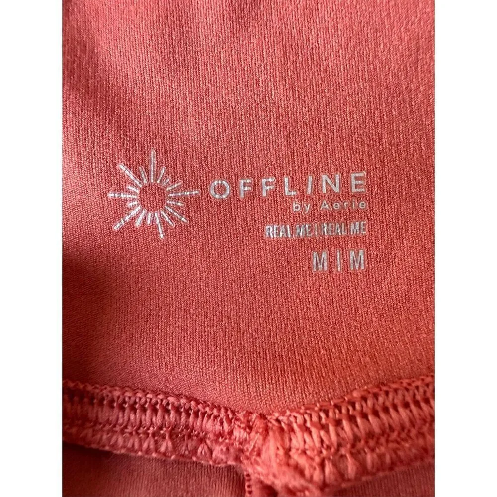 OFFLINE By Aerie Real Me Crossover Flowy Shorts In Coral Orange Size M